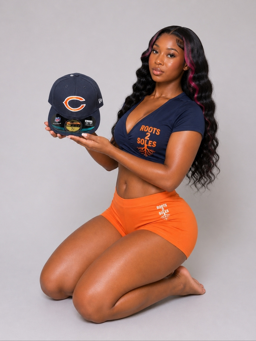 Sz 7 1/4 NFL New Era Chicago Bears On Field 59FIFTY 5950 Fitted Hat Men's C Logo